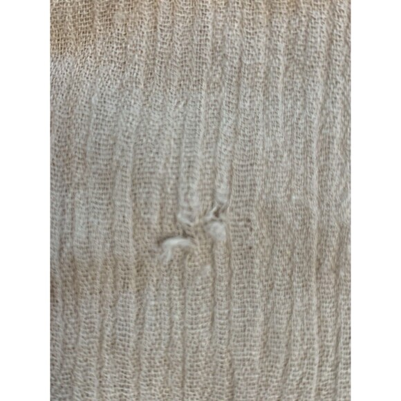 Soft Surroundings Tunic Womens L Tan Swimsuit Cover Gauzy Beaded Lagenlook - Picture 6 of 9